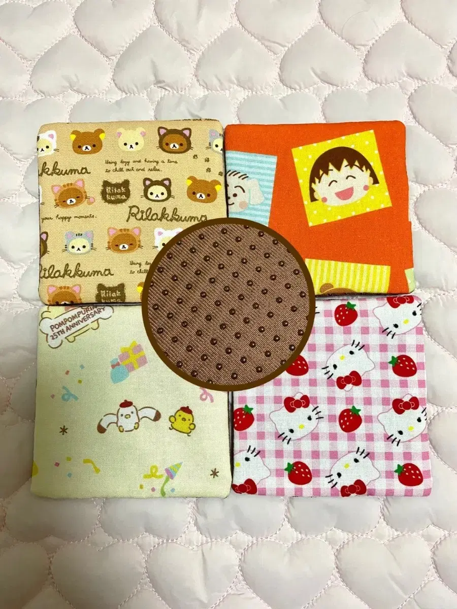 [Handmade] Teacoaster Coaster Saucer Rilakkuma Pompompurin Maruko Kitty Sanrio