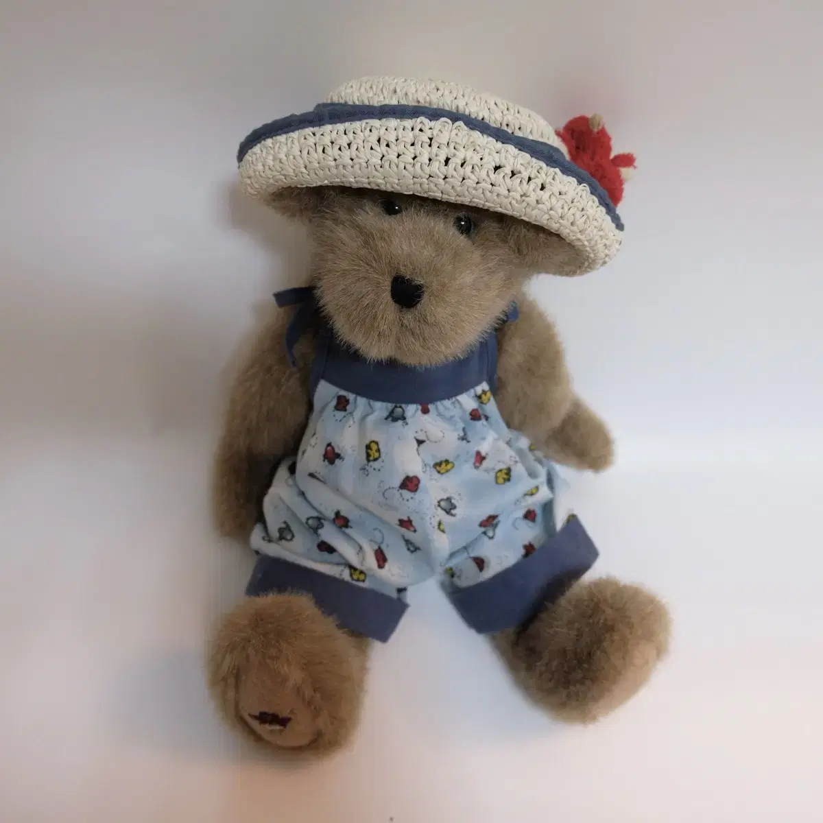 Boys Bear Parrot Straw Hat Doll