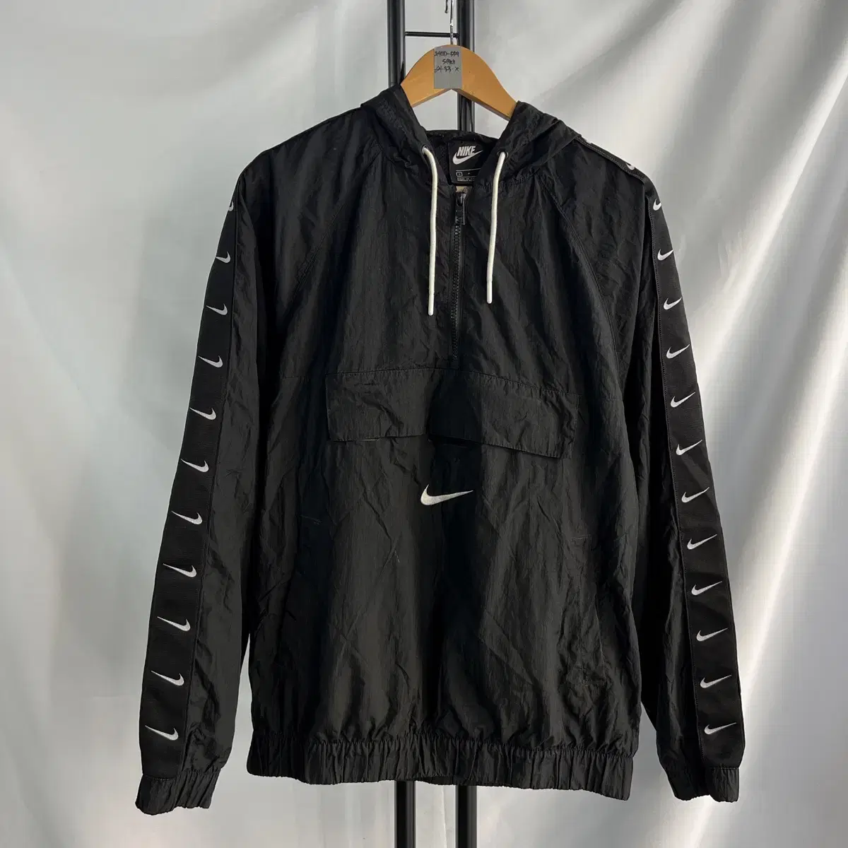 [Genuine/M] Nike Midswoosh Sideline Black Windbreaker Anorak