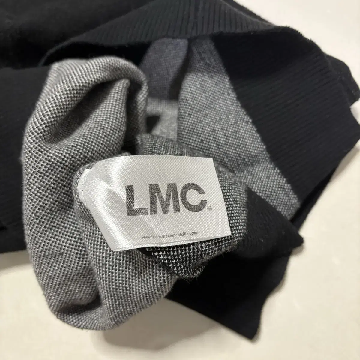 정품 LMC 엘엠씨 레이싱 자카드 빅로고 니트 울 블렌드 스웨터