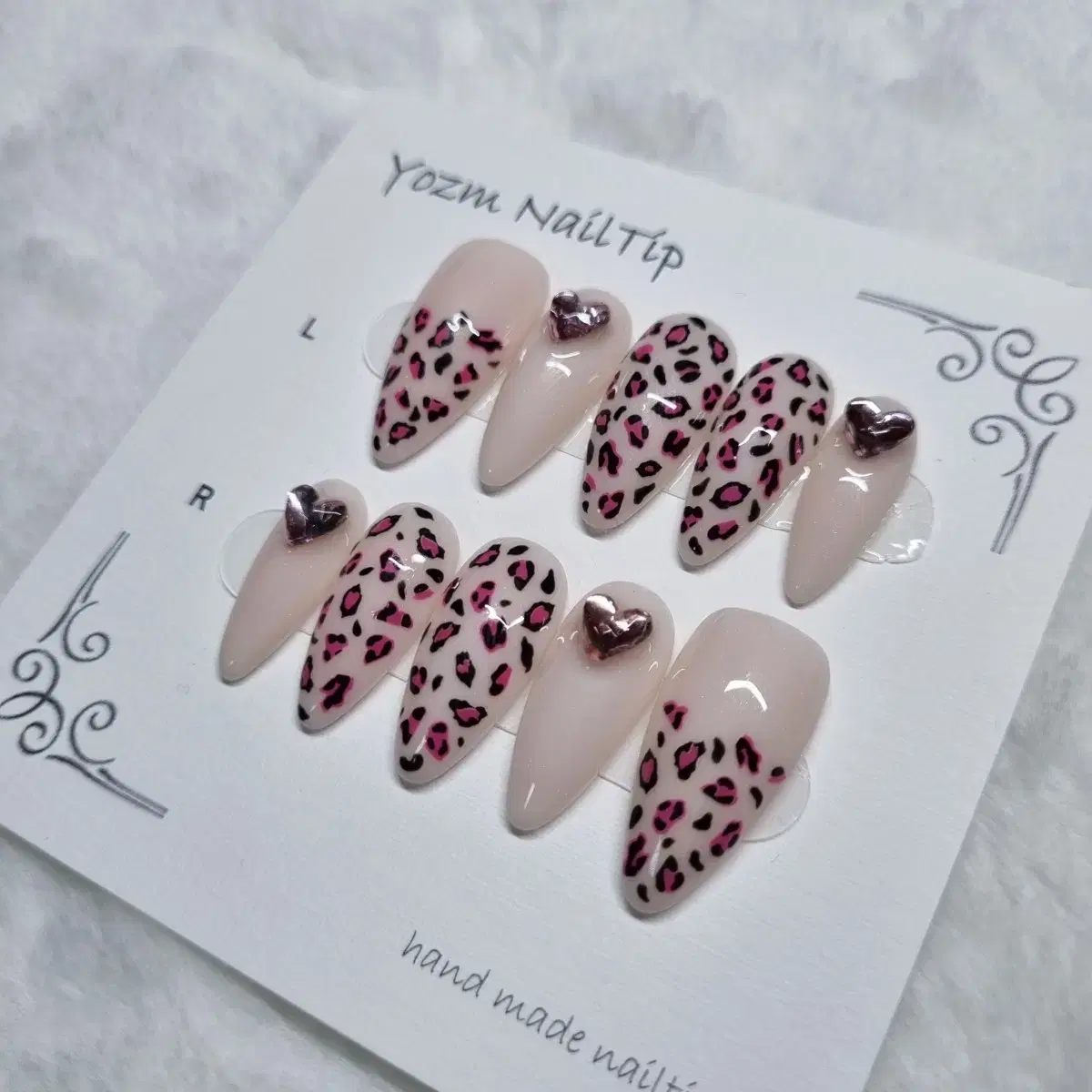 Yozm NailTip 핑크레오파드