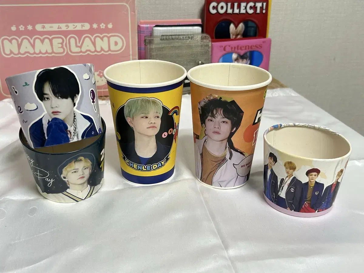 nct dream chenle sankka birthday cafe cup holder