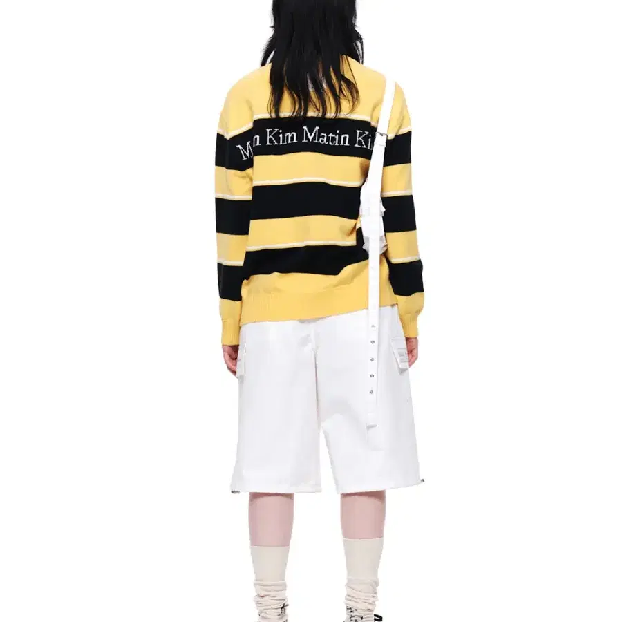 마뗑킴 MATIN STRIPE KNIT PULLOVER IN YELLOW