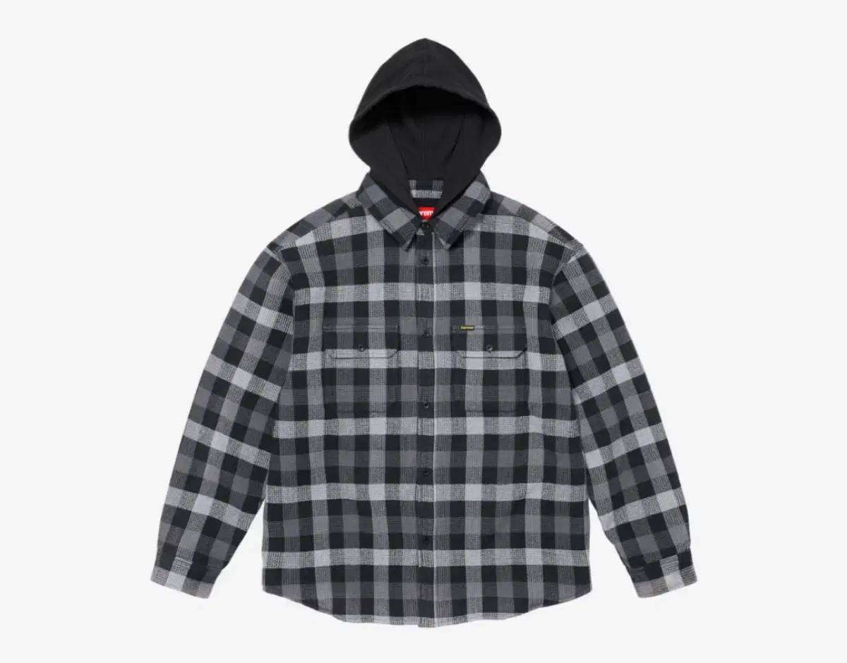 [L] Supreme Waffle Hooded Shirt Black UnwornNew