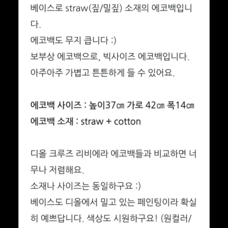 새제품) 디올 에코백(쇼퍼백)