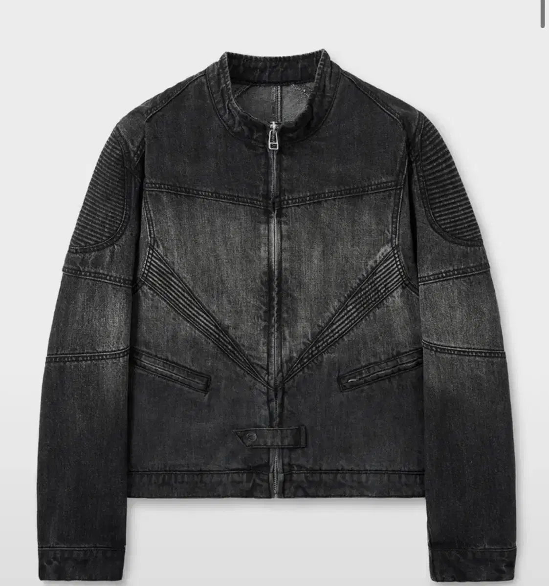 [L]Minave Crush Biker Denim Jacket