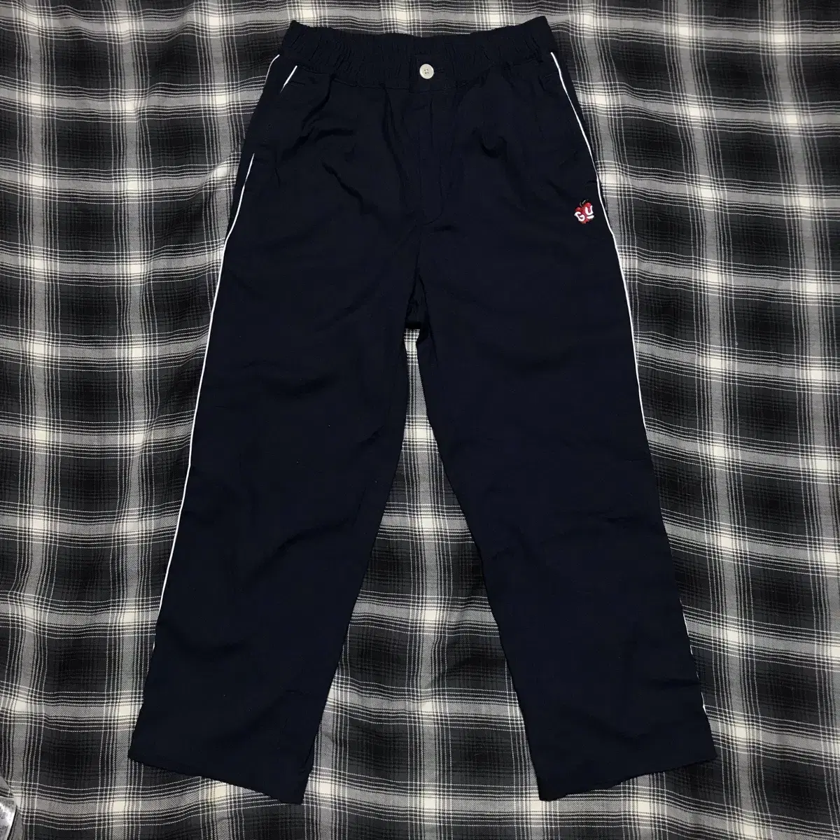 Gu x Undercover Navy Striped Cotton Track Pants