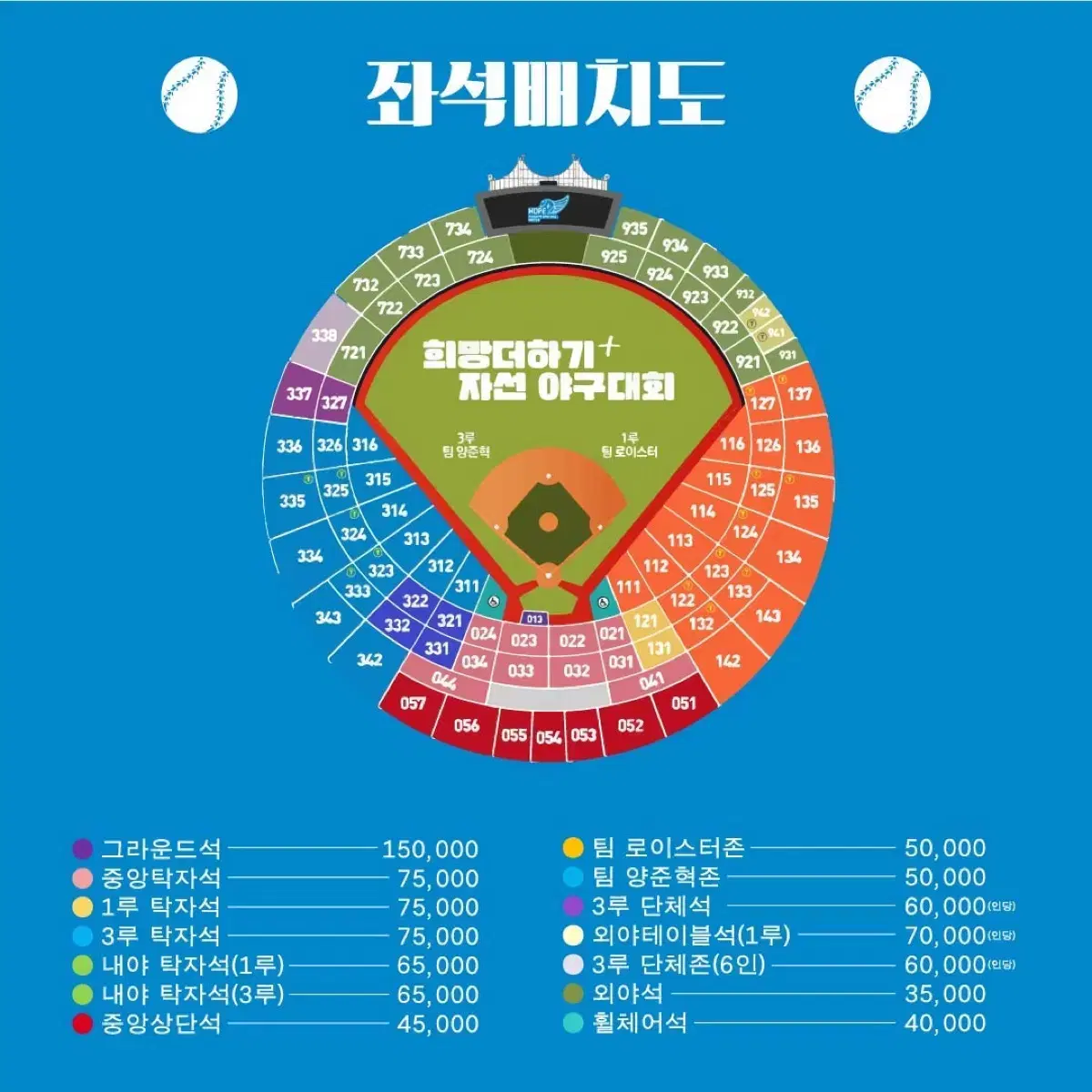 [원가]자선야구 1루 내야필드석 로이스터존 응원단 앞 통로석 연석 양도