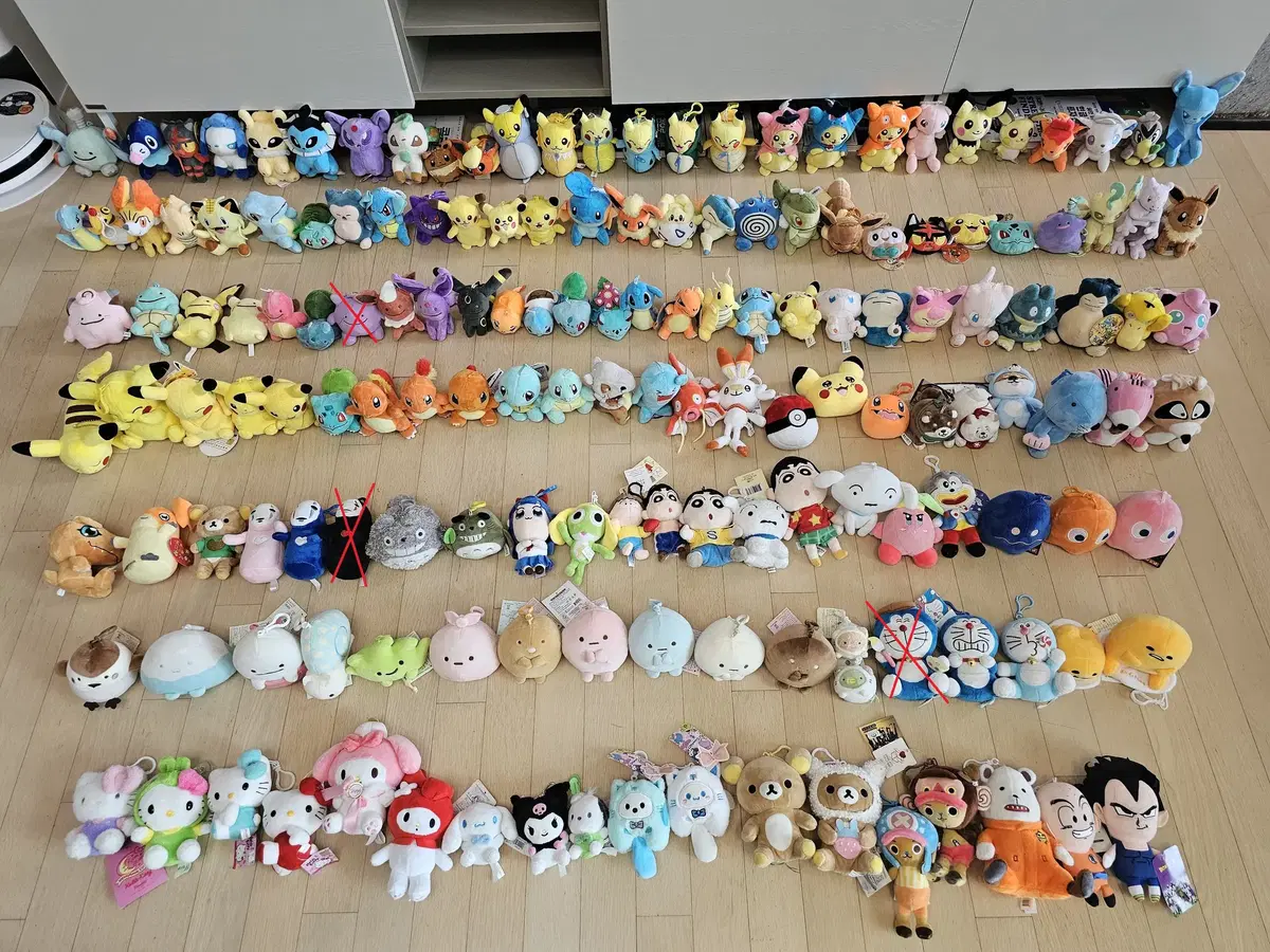 Small dolls such as Sanrio, Agumon, Dragon Ball, Rilakkuma, Pokemon, etc.