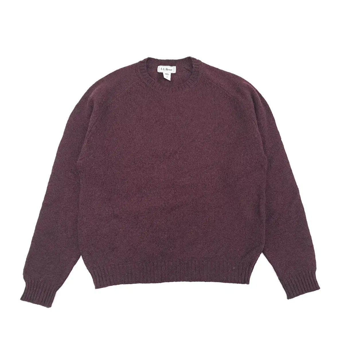 (CS114)M L Elvin Burgundy Wine New Zealand Wool Sweater Knit