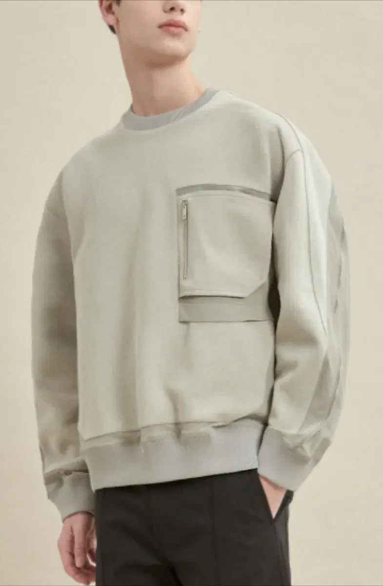 [System Homme] Woven Colorblocked Pocket Maternity T-Shirt