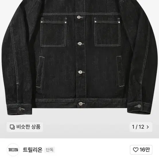 워싱 스티치 데님자켓 (BLACK)