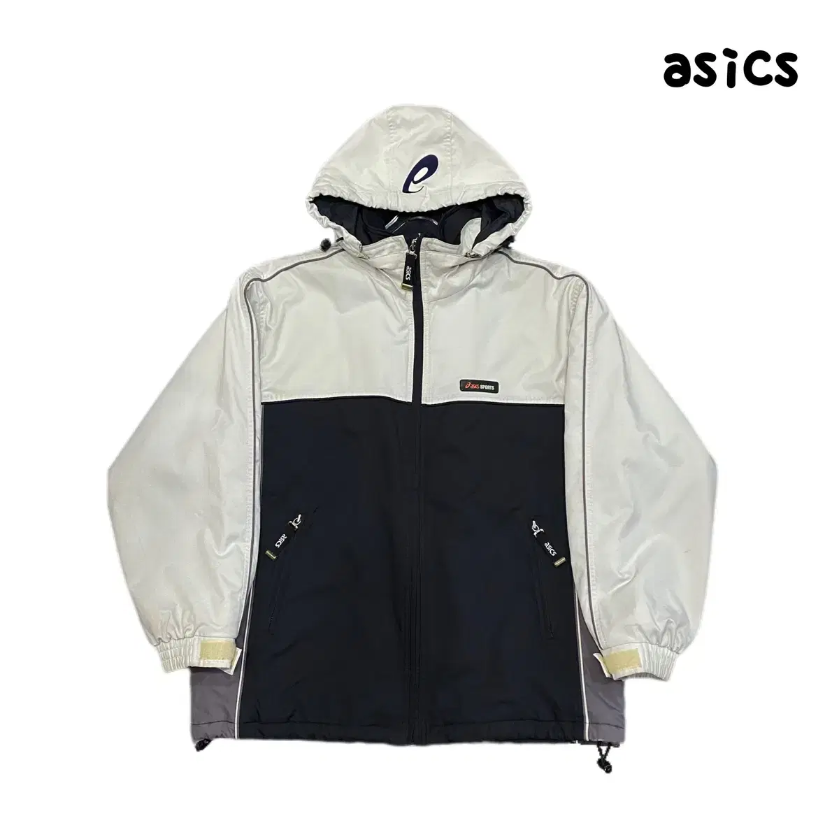 Nike 00s Old School White Navy Colorblocked Padded Jumper Jacket