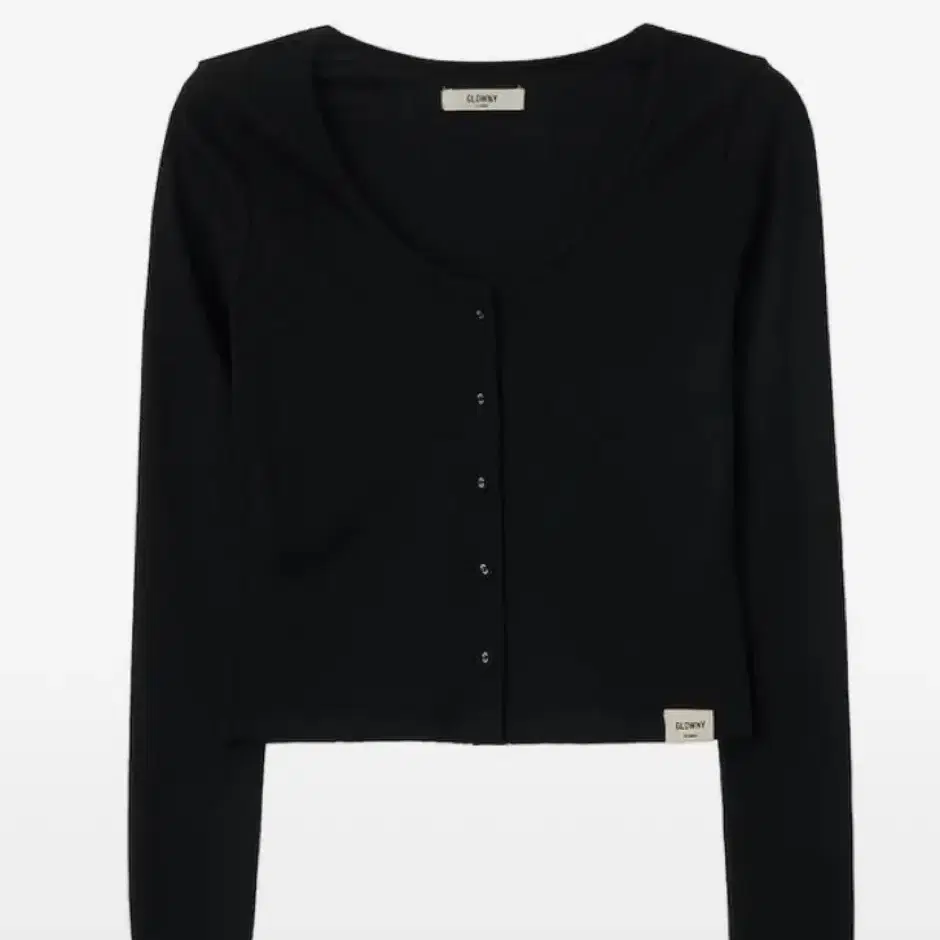 글로니 G CLASSIC RIB V-NECK CARDIGAN (BLACK