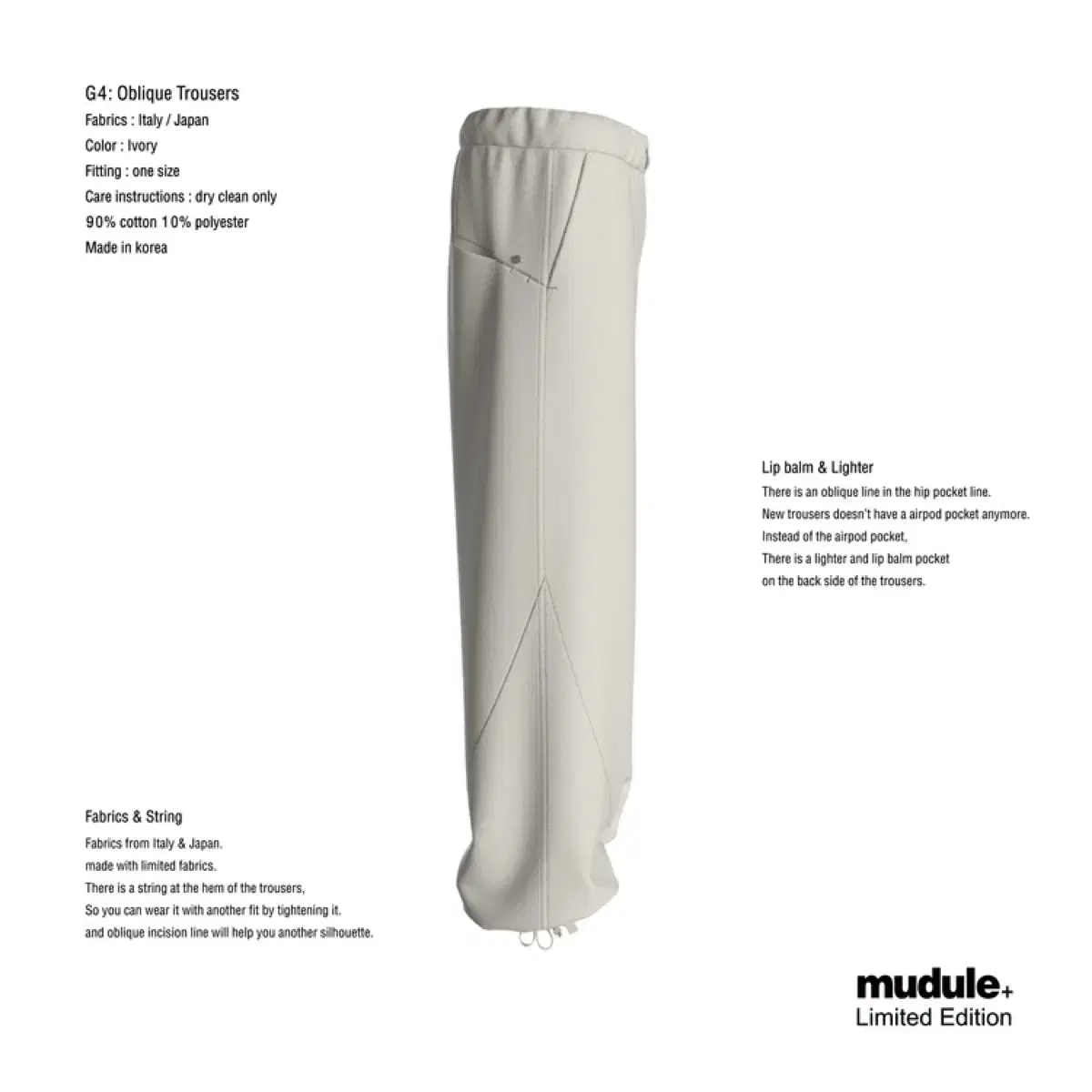 Mudule Mudule G4 Trauser Ivory