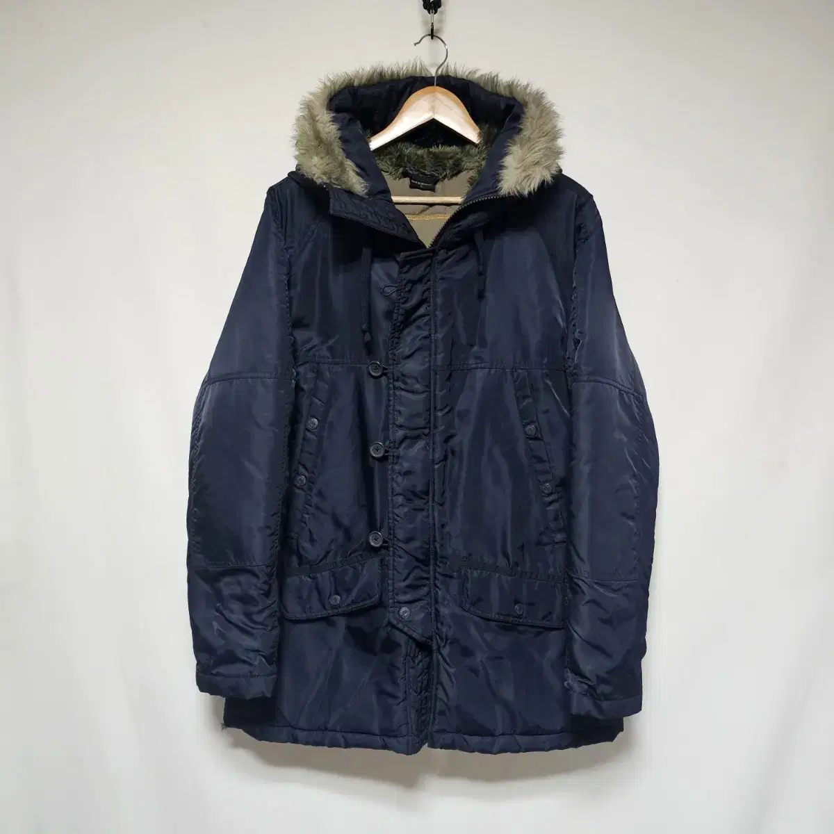 90's Abercrombie N-3B Flight Jacket Navy Size L Measurements