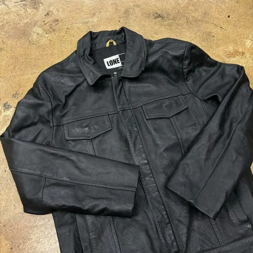 [ Genuine/100 ] LONE Ron Jung Wook Jun Vintage Leather Jacket