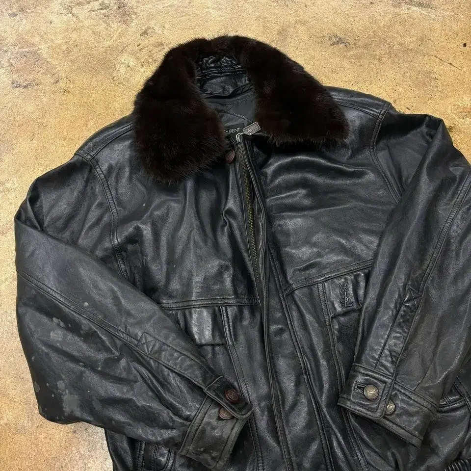 [ Genuine/100 ] Yves Saint Laurent Vintage Leather Jacket