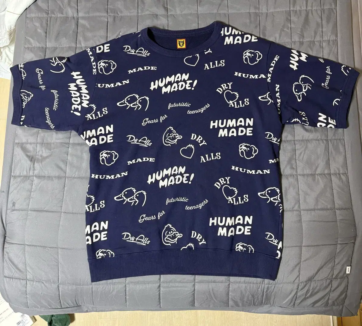 Human Made Printed Short Sleeve Sweatshirt Navy Human Made