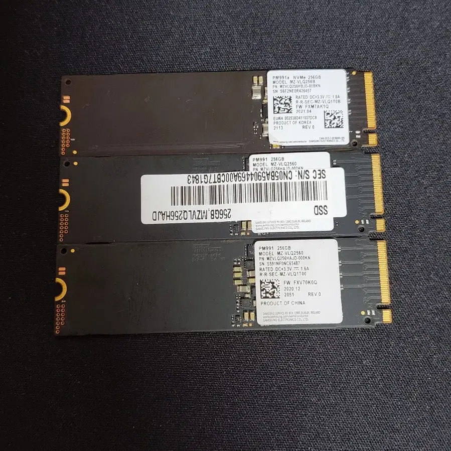 컴퓨터 부품 삼성 NVME SSD PM991A PM991 256GB