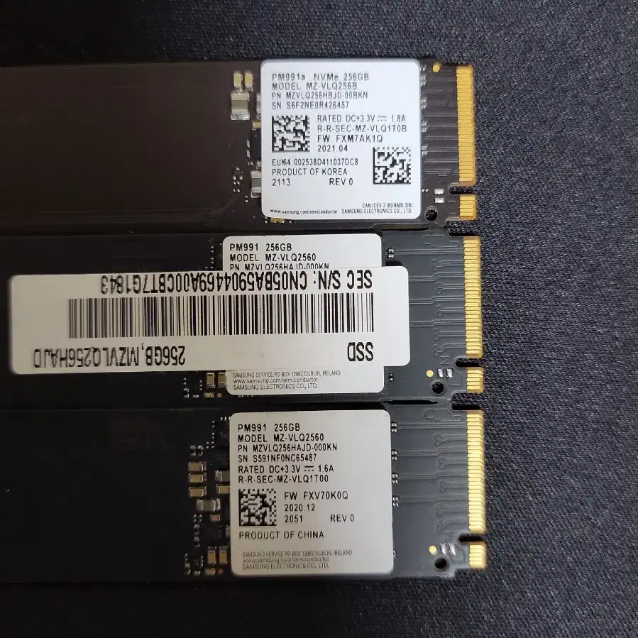 컴퓨터 부품 삼성 NVME SSD PM991A PM991 256GB