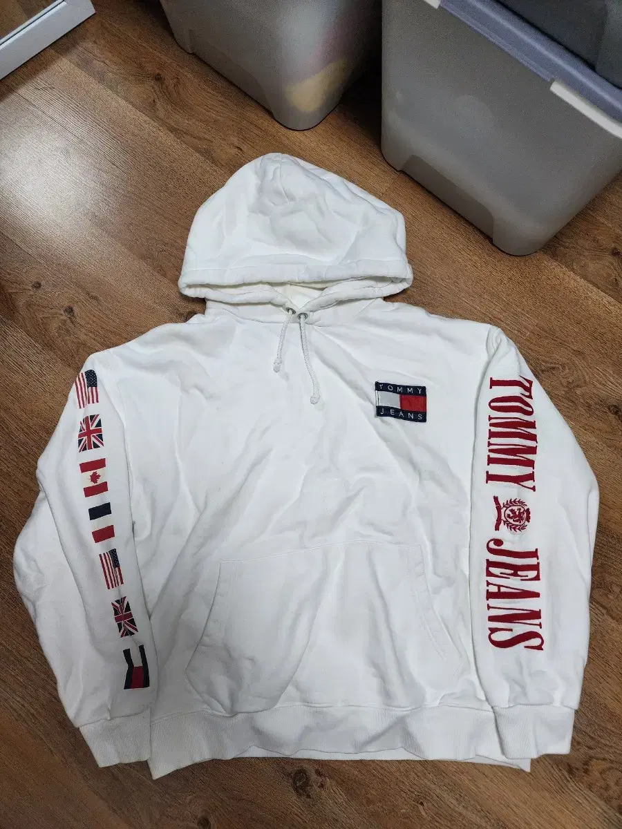 TAKPO)Tommy Jins Korean Flag Spellout Big Logo Hoodie L