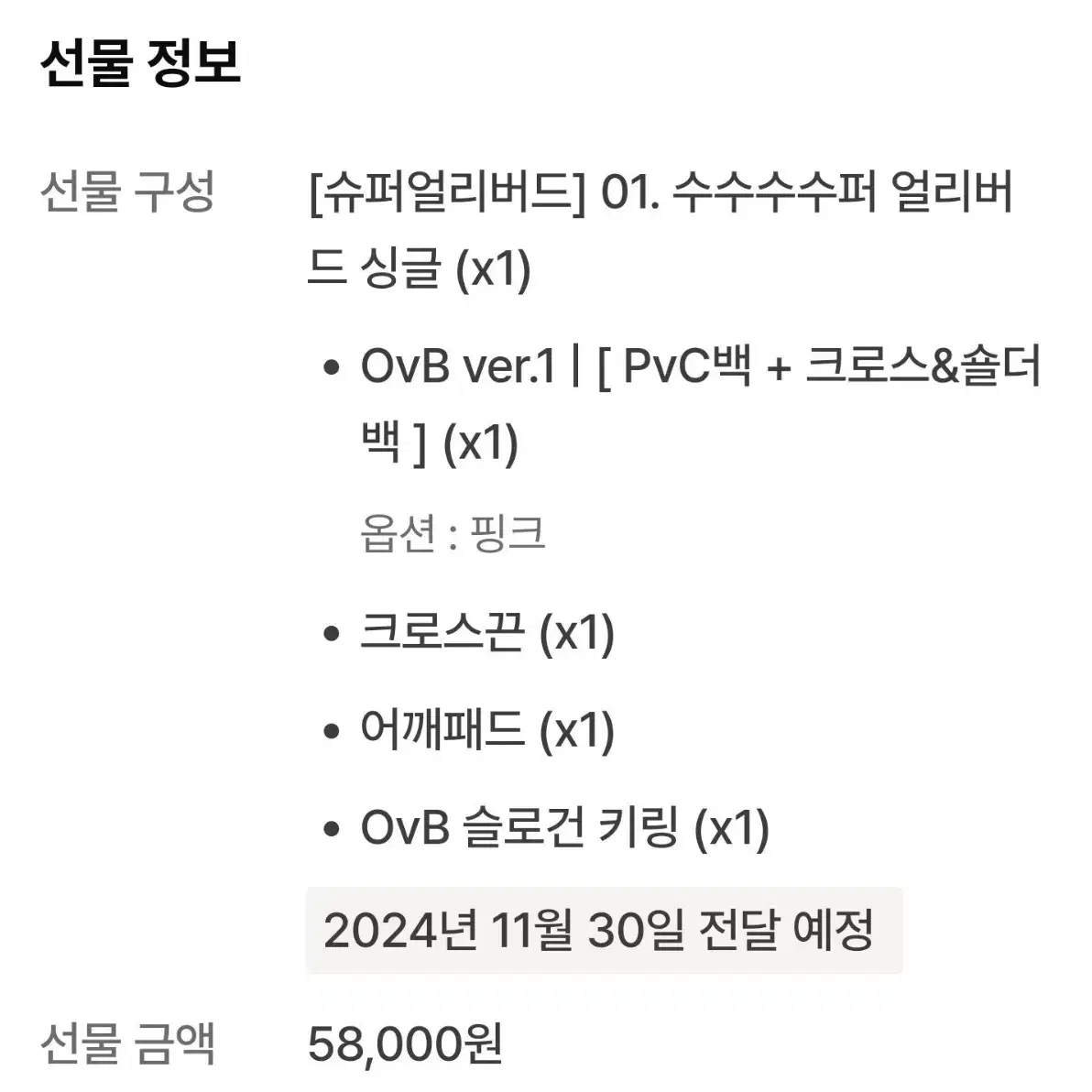 텀블벅 OvB 어버버님 콘서트가방 핑크