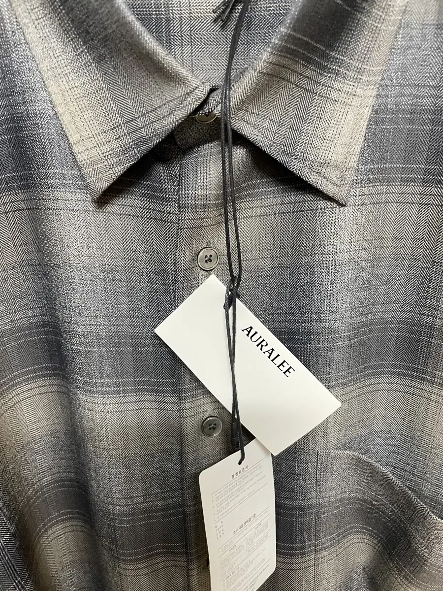 Orari 24AW Super Light Wool Check Shirt Charcoal 5