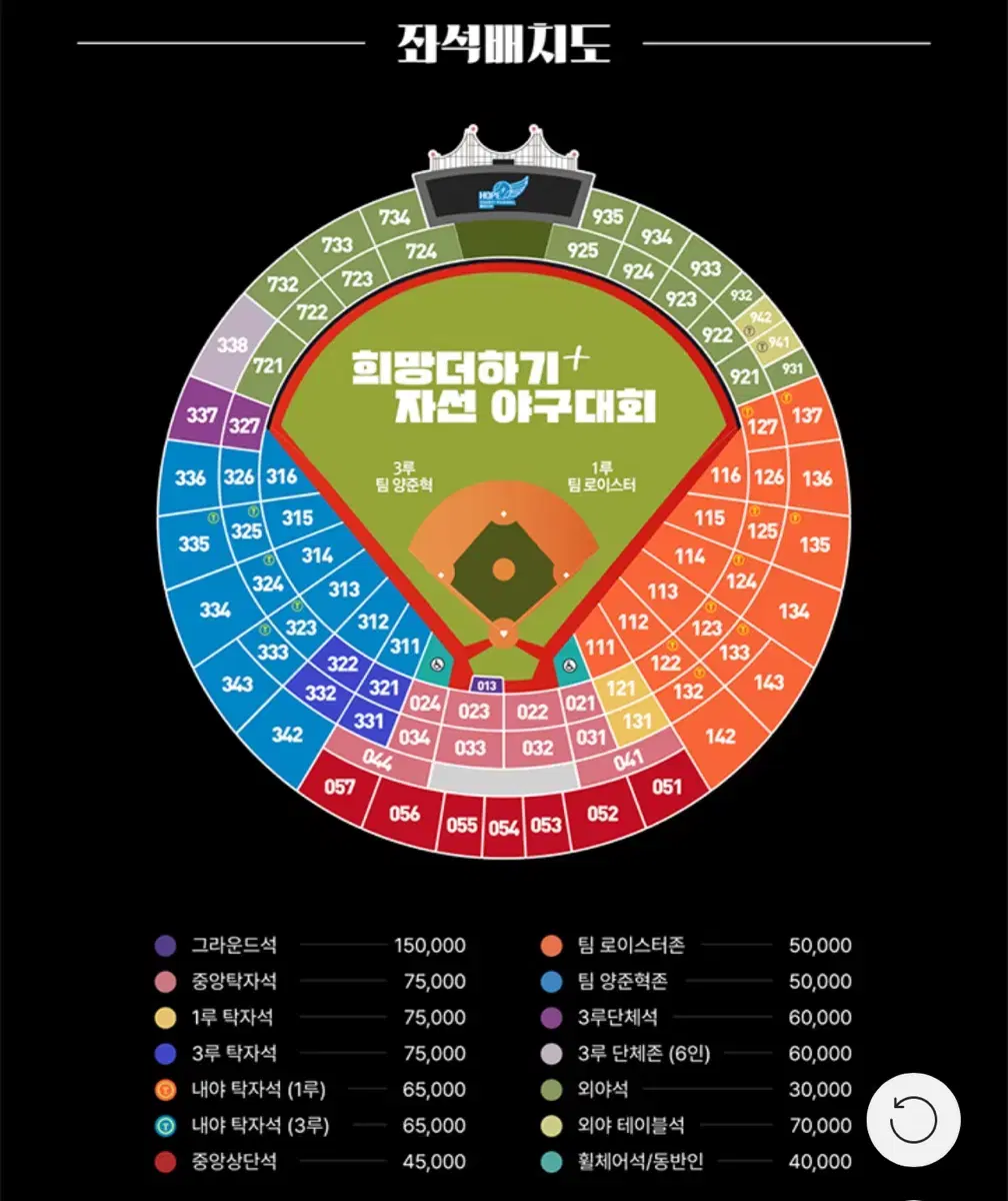 2024 자선야구 양준혁 vs 로이스터 중앙탁자석 2연석 양도