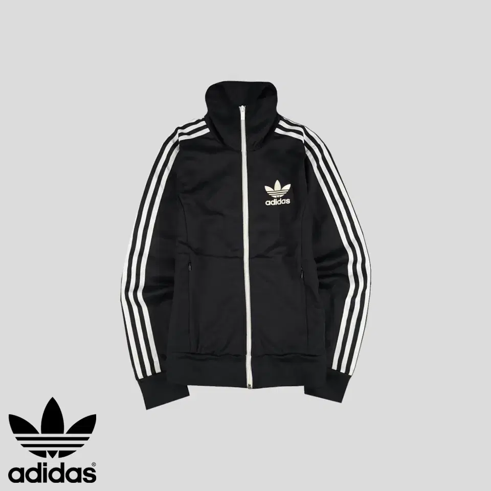 Adidas Black White Tricot Trefoil Patch Logo Inner Pattern Slim Fit Europa Track