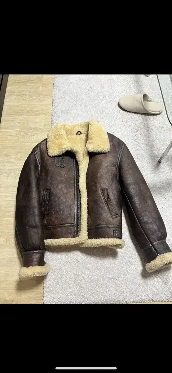 B-3 Bomber Mustang Bomber Sheepskin Fleece A-2