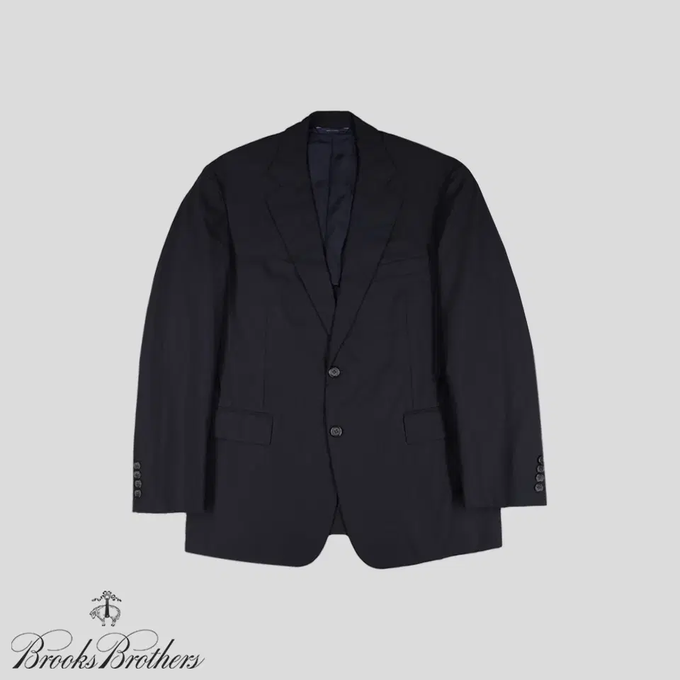 Brooks Brothers Deep Navy Wool Blend Minimalist Simple Two-Button Single-Breasted Blazer Jacket M