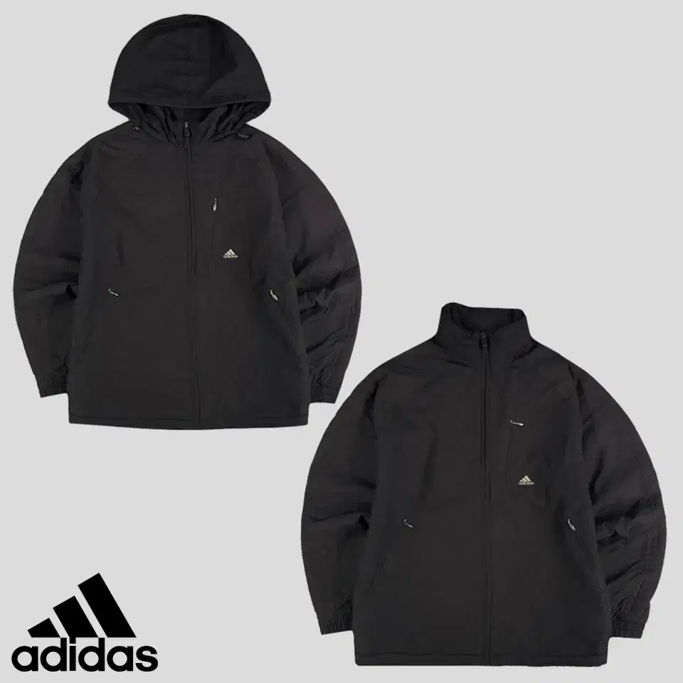 Adidas Black Reflective Scotch Printed Polarized Ripstop Padded Poly Hoodie HiddenHoo