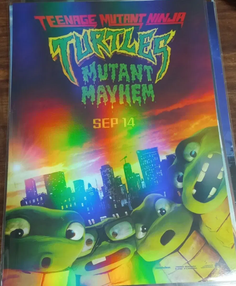 Teenage Mutant Ninja Turtles Teenage Mutant Ninja Turtles hologram A3 poster movie pre-order benefit miani