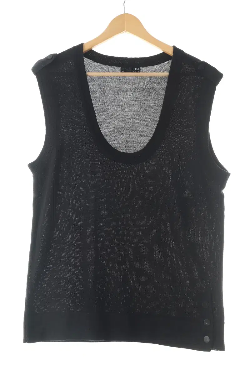 (XL) BrandVintage knitted vest vest black wool old school-105F0