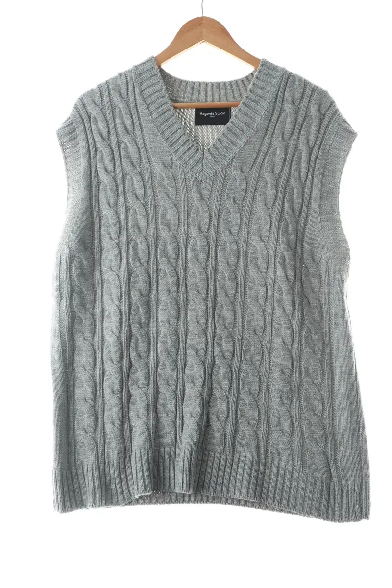 (XL) Brand Vintage Knit Vest Vest Gray Pretzel Pattern-10605