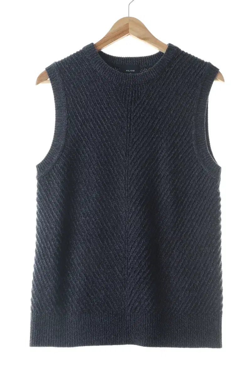 (M) Polham Knit Vest Best Navy Wool Limited Edition-1060F