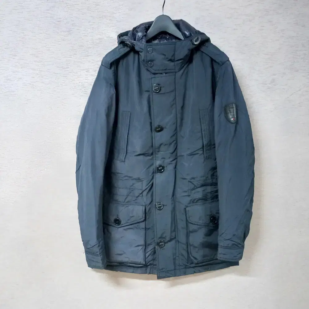 11-23/TOMMY HILFIGER Navy Zip-up Hooded Duck Jacket Men