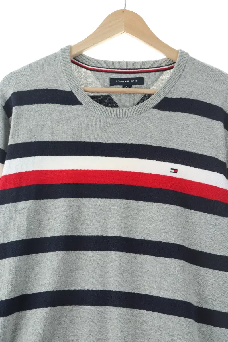 (XL) Tommy Hilfiger Knit Gray Stripe Cotton-10625