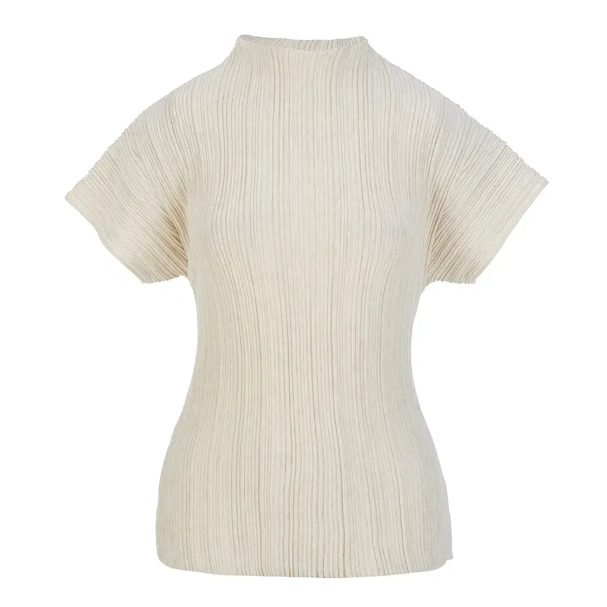 르917 PLEATS MOCKNECK SHORT SLEEVE TOP