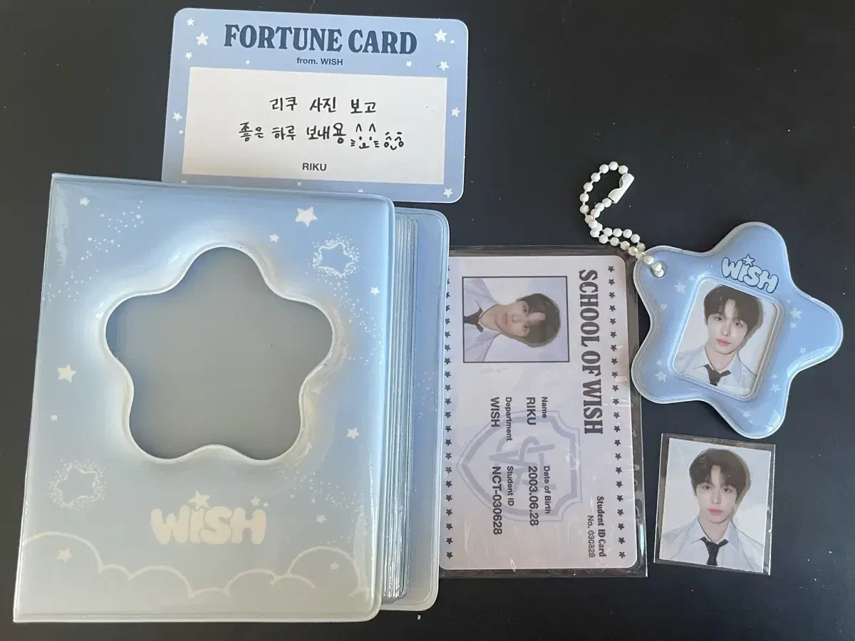 nct School of Wish riku collectbook collect book certificates keyring photo holder