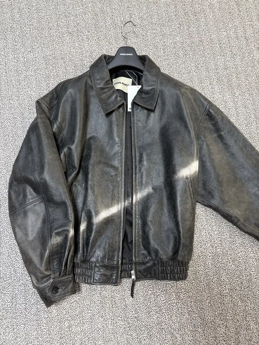 Insilence Distressed Leather Jacket BLACK L