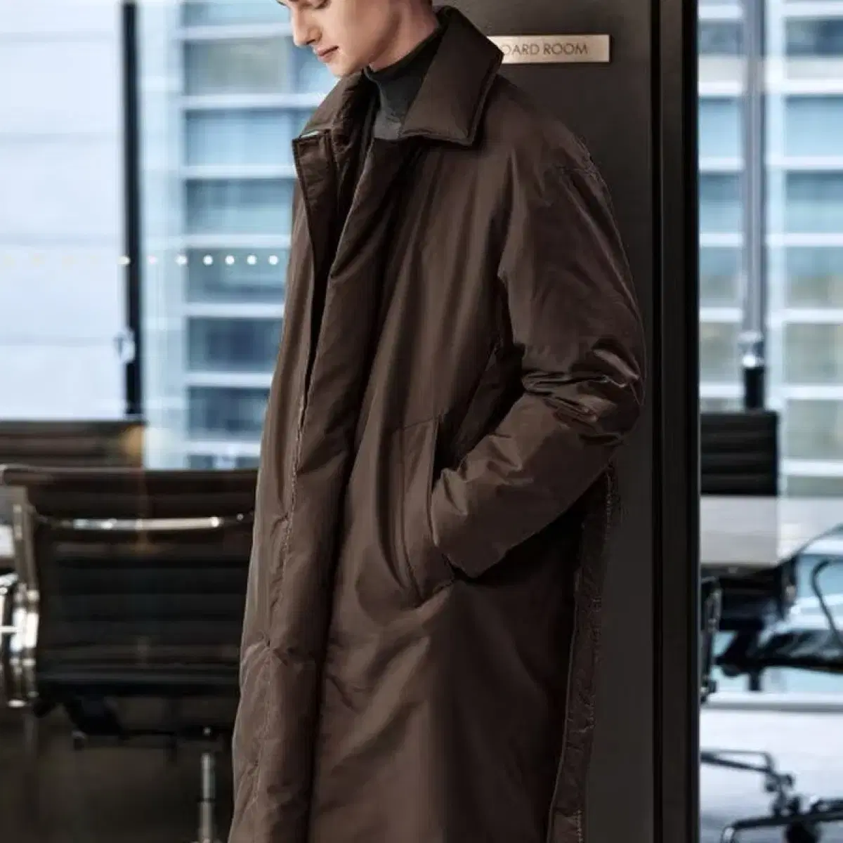 150->140 Allegri Padded Goose Down Balmacan Coat Brown 48 100