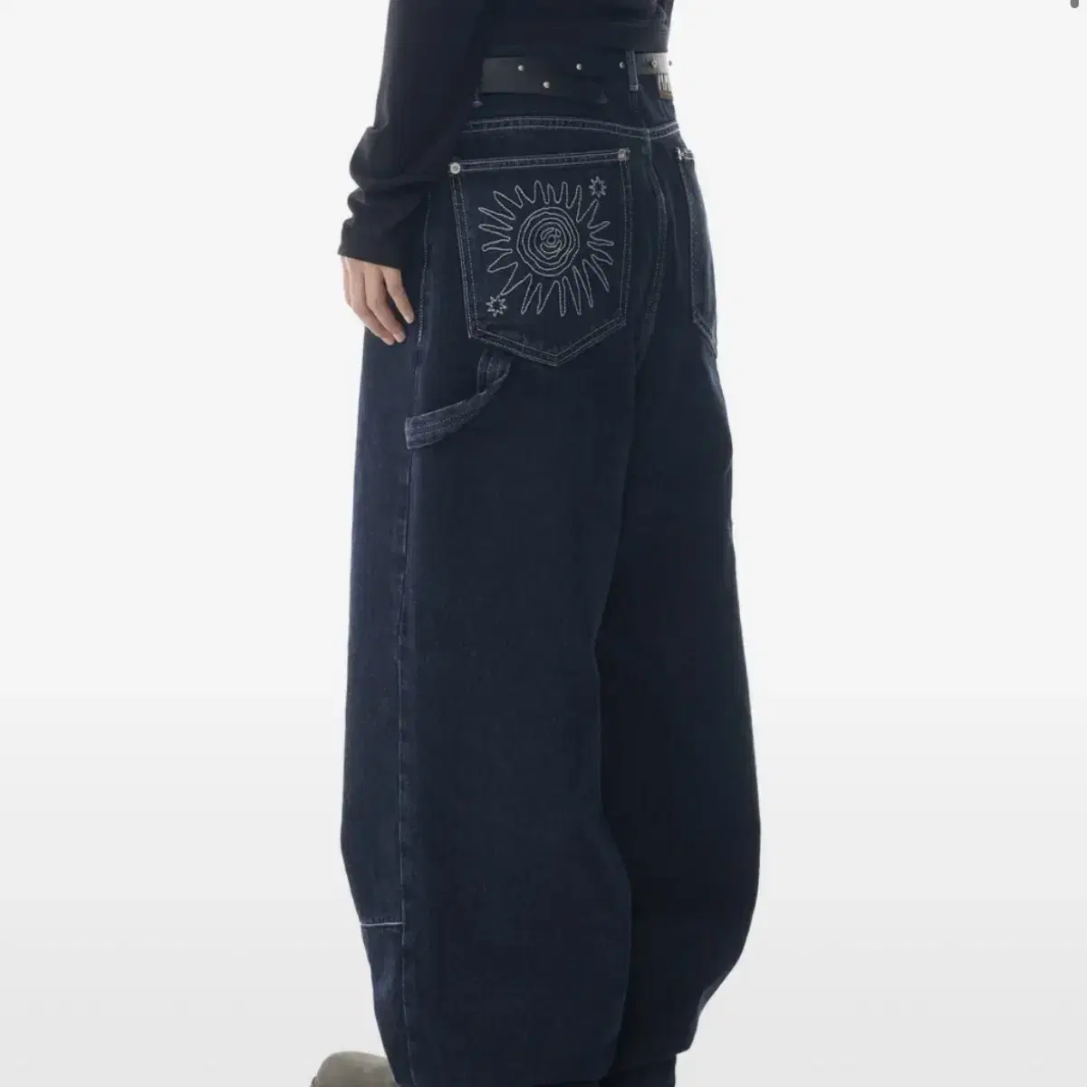 아캄 Needlework Carpenter Denim Pants (Blu