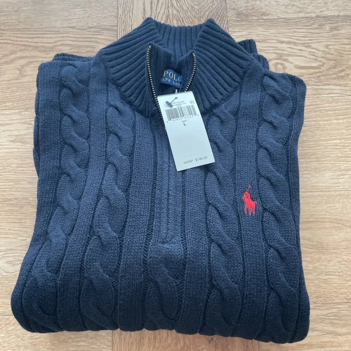 Polo cable henry neck knitL