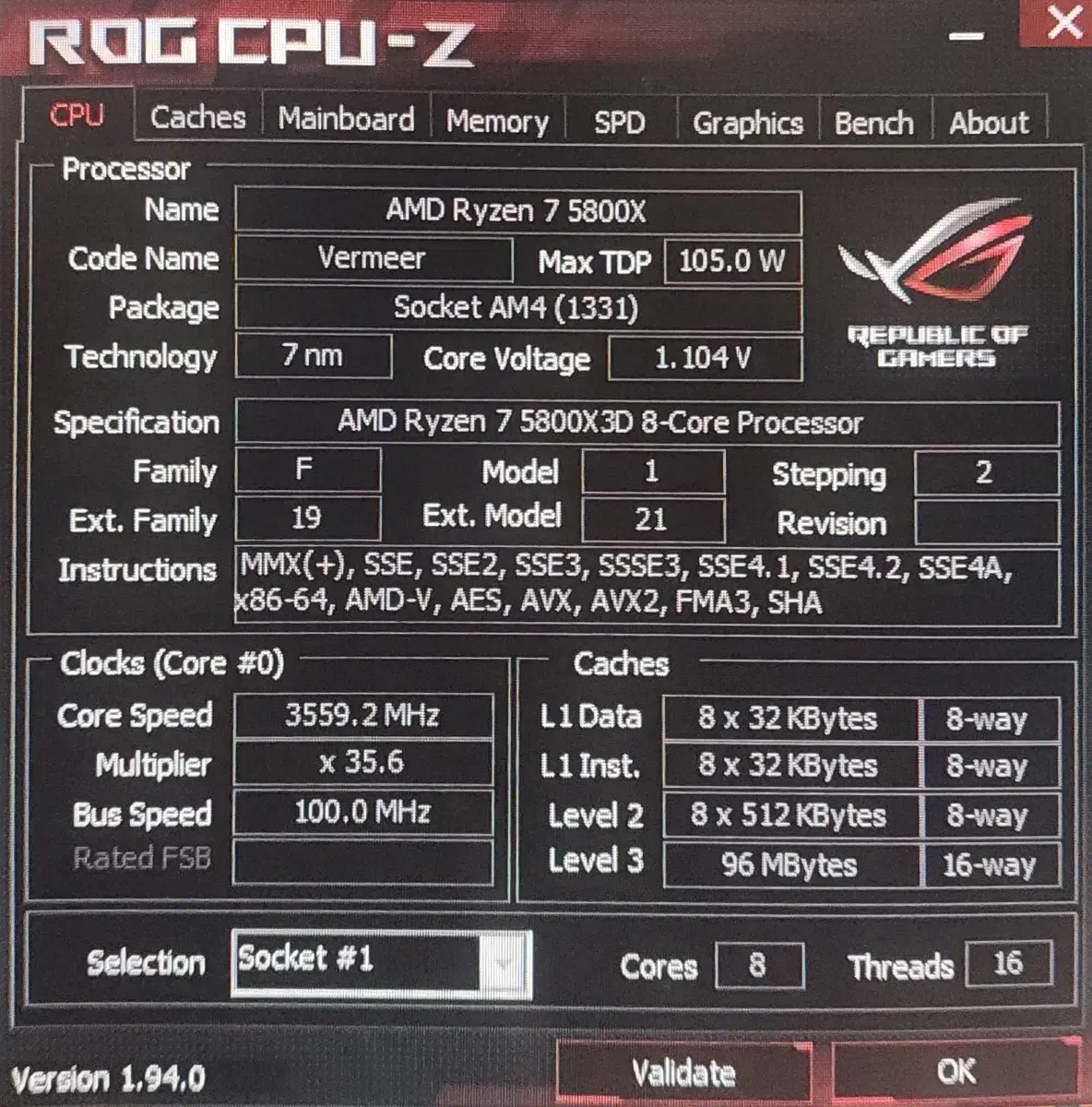 5800x3d +Asus rog x570 dark hero+ 풀뱅크 32