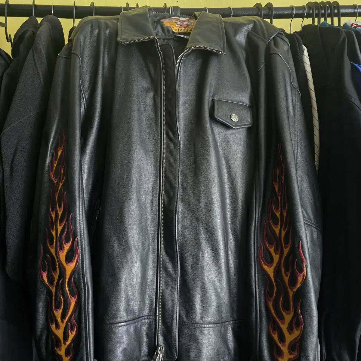 Harley-Davidson Flame Jacket 3XL sell (worn by Jo Young Min of The Fug Club)