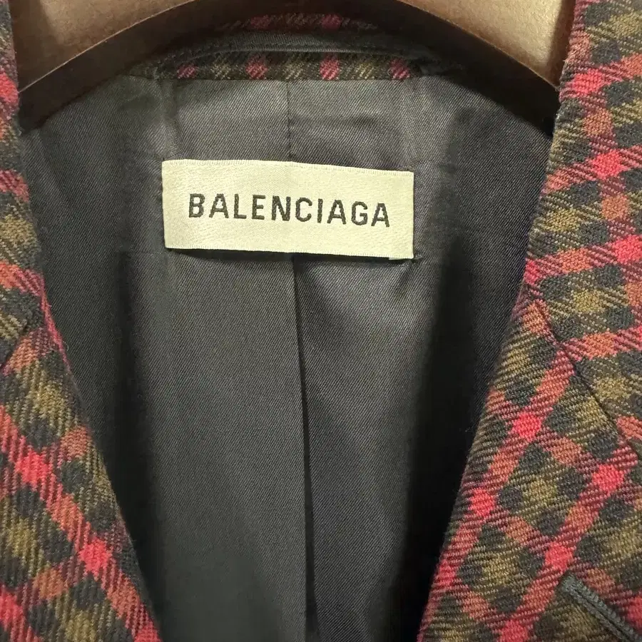 Balenciaga 발렌시아가 체크 울 코트