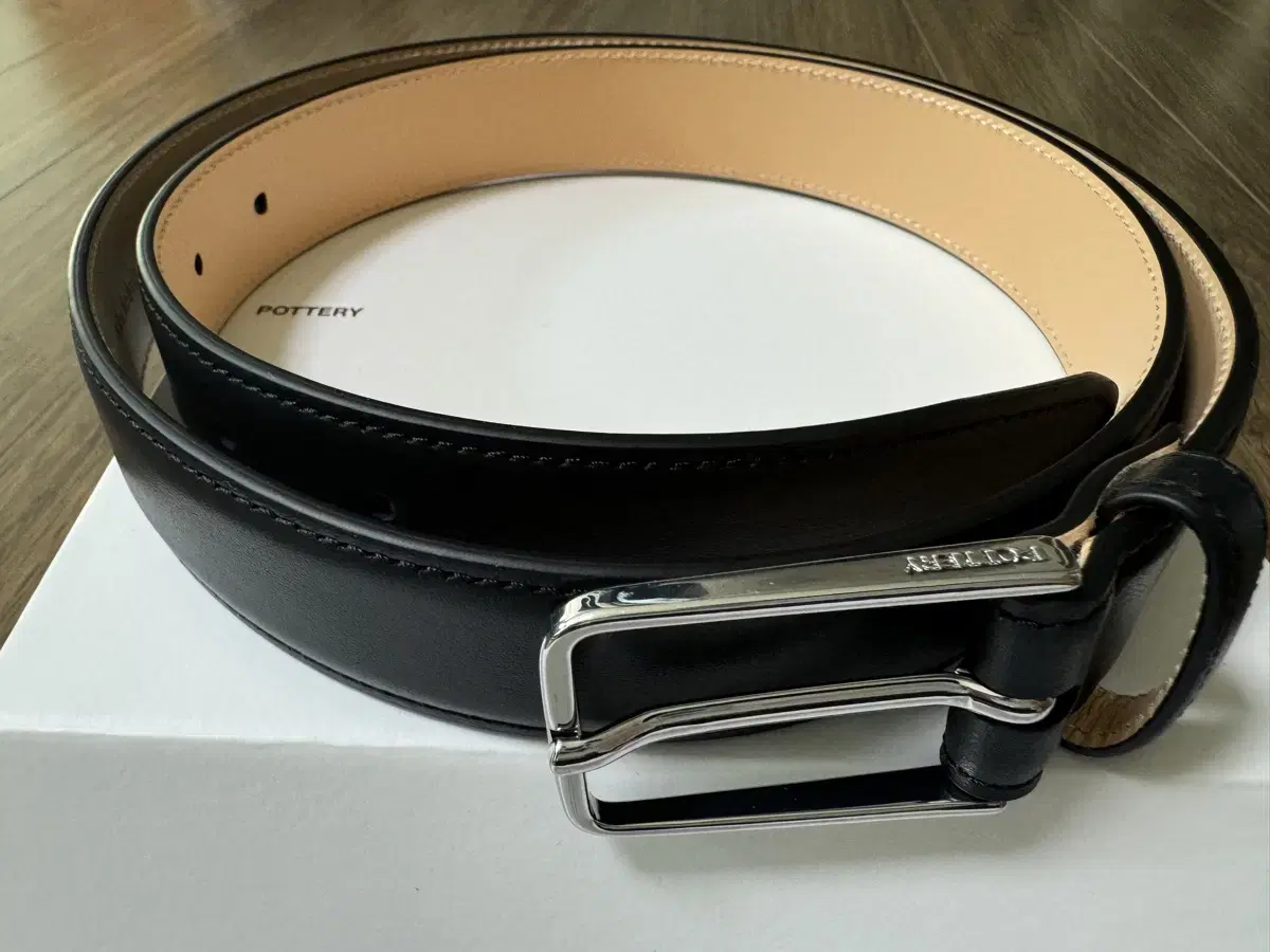 포터리 Italian Calf Leather Belt black 3사이즈