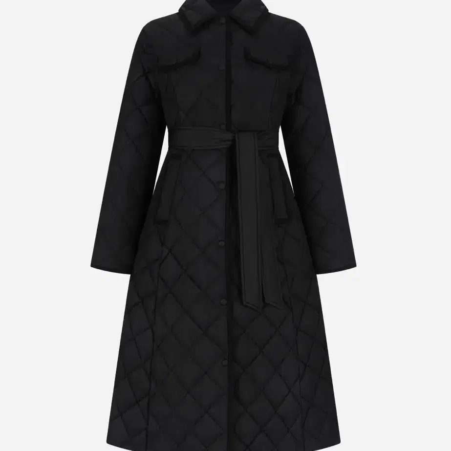 로아르 Diamond Quilting Padded Coat_Black